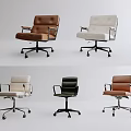 Modern Office Chairs With Armrests Multiple Colors Metal Frames And Rolling Wheels 3d model