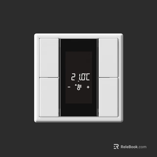 White Switch Panel Featuring Black Display With 21℃ Temperature Adjustment Symbols 3d model 