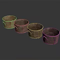 Set Of Four Wooden Washing Buckets For Daily Laundry And Household Use