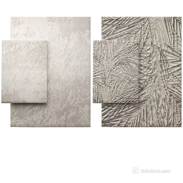 Square Rugs With Diverse Textured Patterns And Modern Neutral Color Styles 3d model 