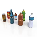 Assorted Beverage Bottles In Different Colors And Various Shapes On White Surface