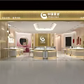 Elegant Jewelry Store Interior Design With Modern Display Cases And Lighting 3d model