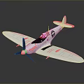Vintage Silver Propeller Airplane Model with Wide Wings and Cockpit on Dark Reflective Surface
