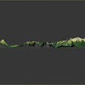 3D Topographic Model With Green Mountain Terrain And Blue Lake Features