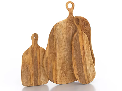 High Quality Natural Wood Cutting Boards Set For Kitchen Cooking Tools 3d model
