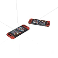 Portable Handheld Game Consoles With Orange Controllers And Game Screen