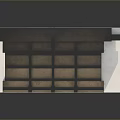 Modern Exhibition Booth Structure With Wooden Panels White Legs And Black Frames