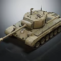 Desert Camouflage Military Tank With Turret Cannon Barrel Tracks Star Emblem Isolated On Gray Background