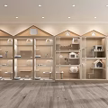 Cozy Wooden Pet Shop Interior With Cat Houses Climbing Frames And Supplies