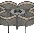 Modern leisure table and chair combination 3d model