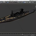 Warship Dreadnought Class Destroyer Battleship Cruise Ship Frigate Ship Carrier Low Face Number Low Model Simple Model Game Movie Class Realistic 3d model
