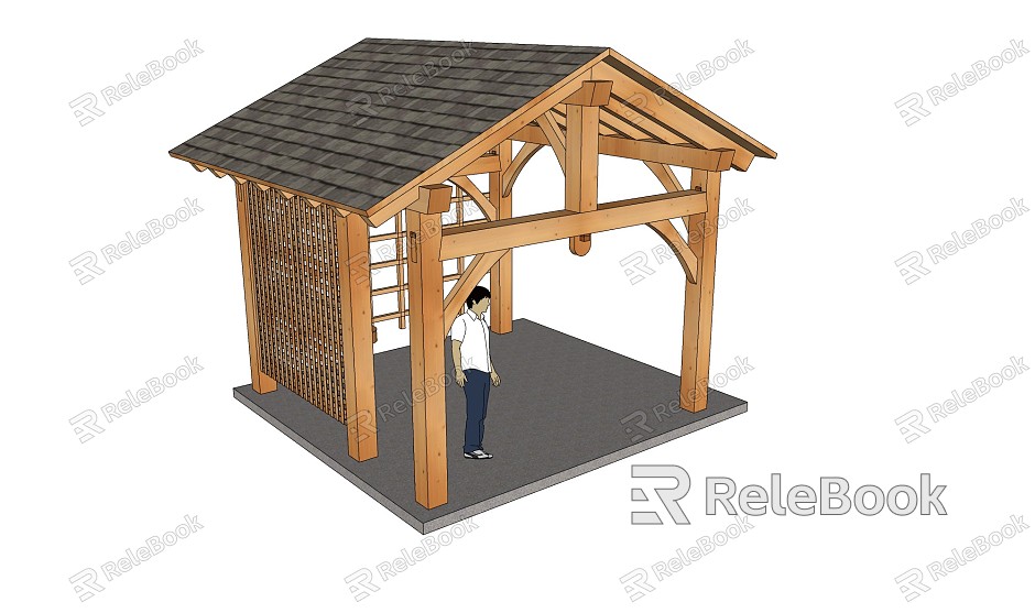 New Chinese Style Pavilion Landscape Entrance Gate Pavilion Outdoor Furniture model