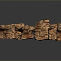 Wooden Stone Stacked Decorative Blocks with Natural Texture for Interior Design