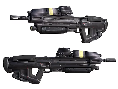 Modern Rifle Halo Game Assault Rifle 3d model Modern Rifle Halo Game Assault Rifle 3d model