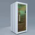 Modern Shower Sauna Design With Glass Door And Wooden Interior Structure
