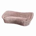 Light Pink And Dark Gray Multi-seat Sofa In Modern Design With Patterned Decorative Pillow