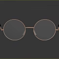 Stylish Round Frame Glasses With Metal Rose Gold Design And Reflective Surface