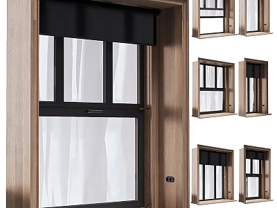 Modern Casement Windows With Wooden Frame And Double Glazed Glass For Home Installation Design 3d model