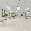 Bank Lobby Interior Design With Bright Lighting White Ceiling Glass Partitions And Sofa Seating