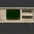 Vintage Desktop Computer With Green Text Display Screen And Retro Design