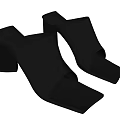 Black Leather High Heel Mules with Square Toe and Block Heel Design 3d model