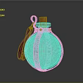 Transparent Glass Bottle With Red Leather Strap And Cork Stopper Design