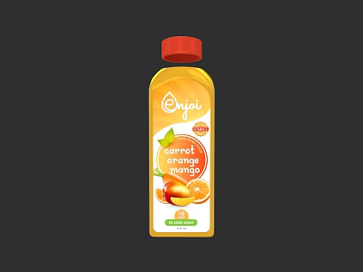 Origi Carrot Orange Mango Juice Bottle with Red Cap Fresh Healthy Fruit Beverage 3d model