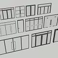 Modern Glass Doors Collection Featuring Sliding Hinged And Panel Designs 3d model