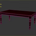 Sturdy Red Wooden Dining Table With Long Surface And Elegant Carved Legs