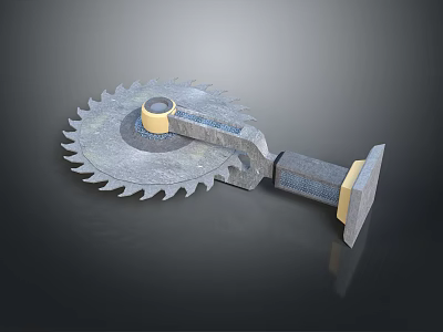 Durable Metal Circular Saw Blade With Sharp Teeth And Handle For Hardware Tools 3d model