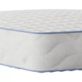 Three Different Mattress Designs With Quilted Patterns And Blue Trim