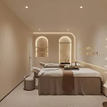 Elegant Modern Beauty Hair Salon Interior With Stylish Chandeliers Reception Desk Product Shelves And Green Plants