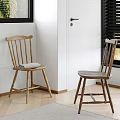 Two Wooden Leisure Chairs In Cozy Interior With Window Door And Wooden Floor