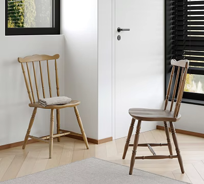 Two Wooden Leisure Chairs In Cozy Interior With Window Door And Wooden Floor 3d model