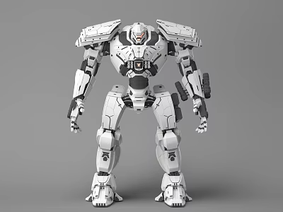 White Humanoid Mech Robot Design With Detailed Armor And Mechanical Structure 3d model