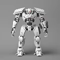 White Humanoid Mech Robot Design With Detailed Armor And Mechanical Structure 3d model