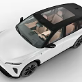 White Modern SUV With Sleek Exterior LED Headlights And Light Brown Seats
