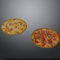 Delicious Freshly Baked Pizzas With Cheesy Ham And Pepperoni Toppings On Golden Crust