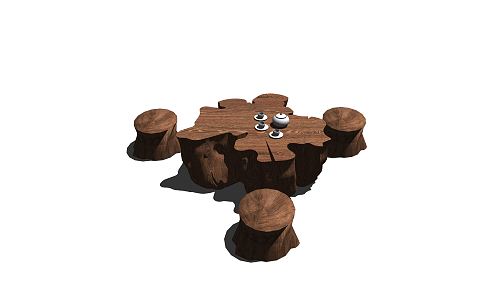 New Chinese root carving tea sea coffee table 3d model