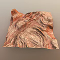 Stunning Layered Red Orange Mountain Landscape with Natural Geological Textures and Terrain