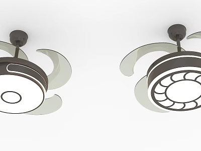 Modern Chandelier With Crescent Shaped Glass And Black Metal Frame Design 3d model