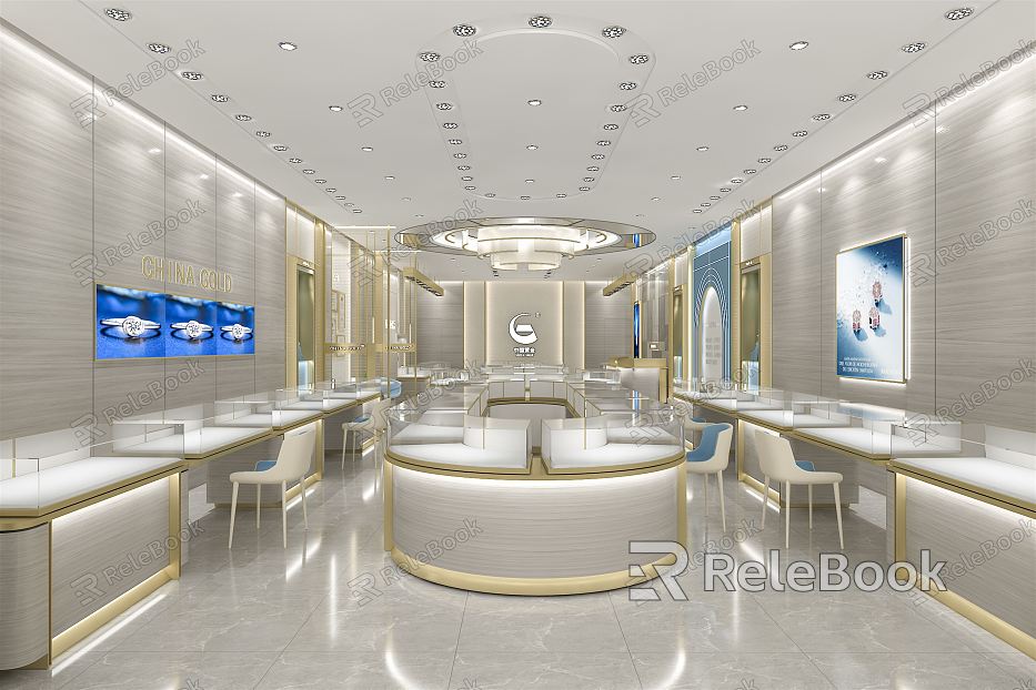 Light Luxury Jewelry Store Jewelry Store China Gold model