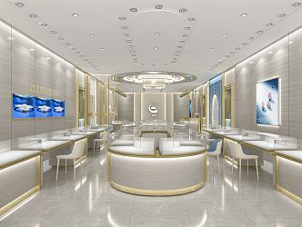 Light Luxury Jewelry Store Jewelry Store China Gold 3d model