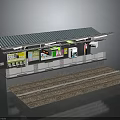 Scale Model Train Platform Equipment With Station Facilities Advertising Boards And Steps