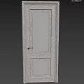 Simple Modern Light Colored Two Panel Hinged Door With Silver Handle 3d model
