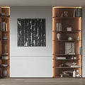 Modern Bookshelf Ornaments Combination Decorative Rack Decorative Painting Display Cabinet 3d model