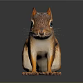 Adorable Brown Squirrel With Fluffy Tail Big Eyes Standing On Shiny Surface