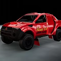 Red Road 66 Race Car Speeding On Track With Off Road Design