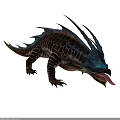 Fantasy Creature With Horns Scales And Open Mouth