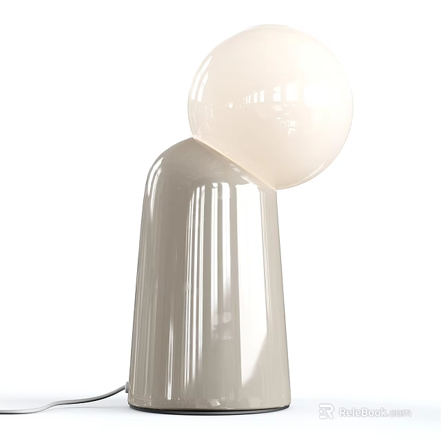 Elegant Contemporary Table Lamp Featuring Spherical Glass Shade And Sleek Transparent Base Design 3d model 